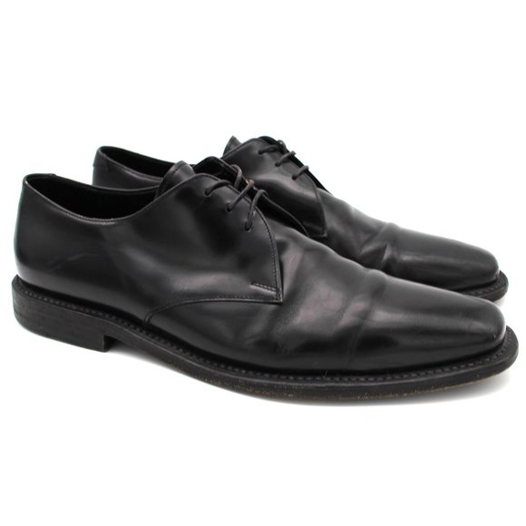 Gucci Other - Gucci Black Smooth Leather Lace Tie Derby Dress Shoes Almond Toe 42.5 US 9 1/2